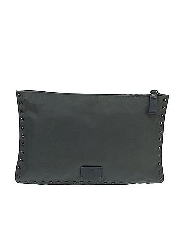 Valentino Garavani Rockstud Grey Leather Clutch Bag (view 1)