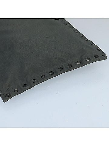 Valentino Garavani Rockstud Grey Leather Clutch Bag (view 2)