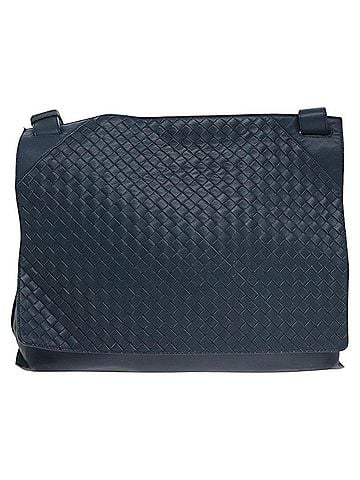 Bottega Veneta Intrecciato Navy Leather Shoulder Bag (view 1)