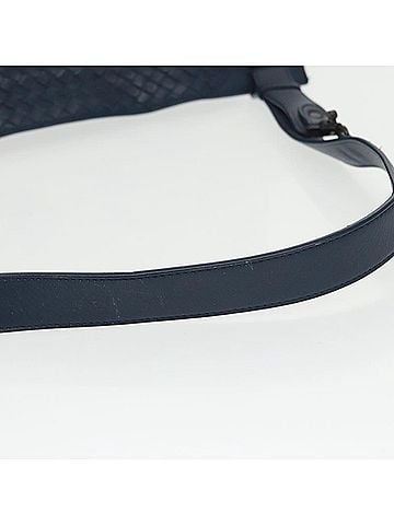 Bottega Veneta Intrecciato Navy Leather Shoulder Bag (view 2)