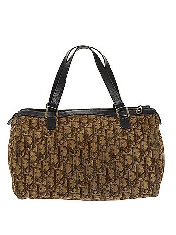 Dior Trotter Brown Canvas Handbag (view 1)