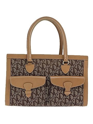 Dior Trotter Brown Canvas Handbag (view 1)