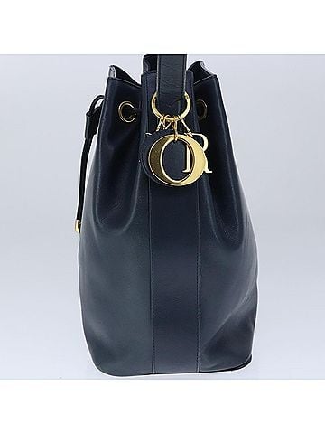 Dior Navy Leather Shoulder Bag (view 2)