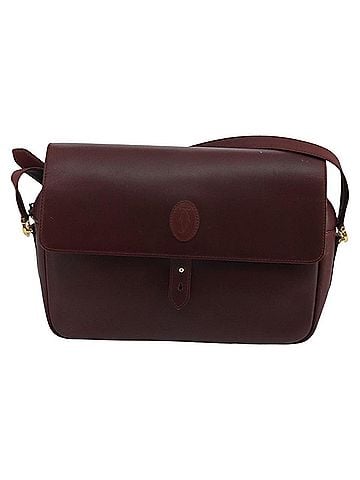Cartier Must De  Burgundy Leather Shoulder Bag (view 1)