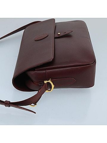 Cartier Must De  Burgundy Leather Shoulder Bag (view 2)