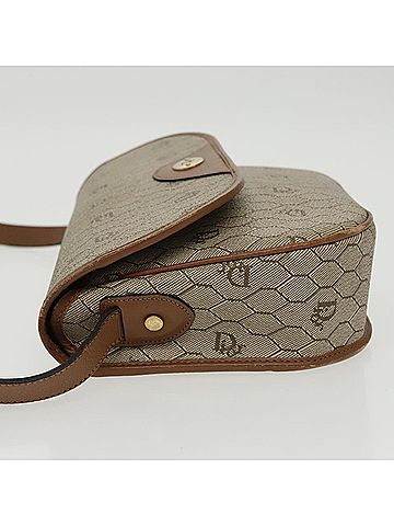Dior Honeycomb Beige Canvas Shoulder Bag (view 2)