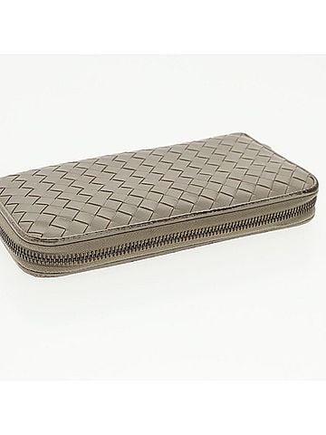 Bottega Veneta Intrecciato Grey Leather Wallet (view 2)
