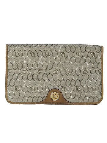 Dior Honeycomb Beige Canvas Shoulder Bag (view 1)