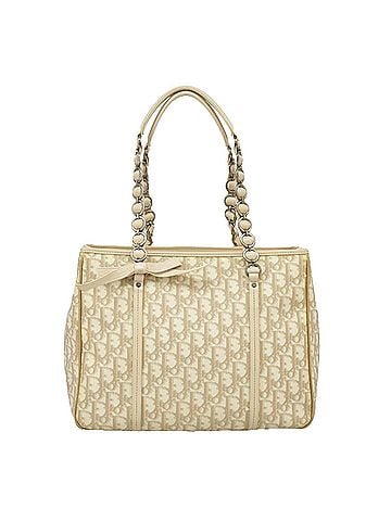 Dior Romantique Beige Canvas Shoulder Bag (view 1)