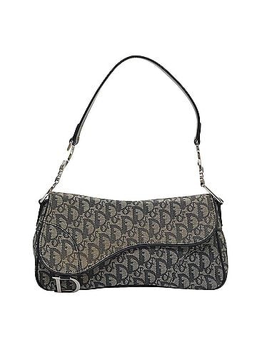 Dior Saddle Navy Canvas Shoulder Bag (view 1)