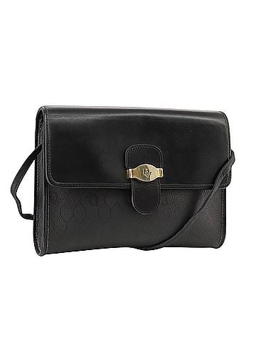 Dior Honeycomb Black Leather Shoulder Bag (view 1)
