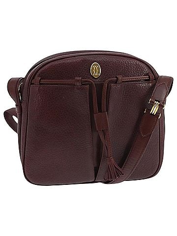 Cartier Must Line Burgundy Leather Shoulder Bag (view 1)