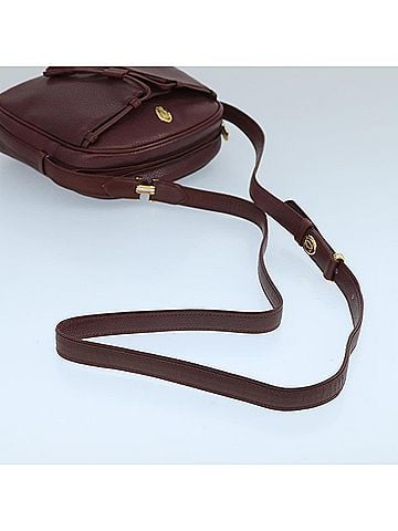 Cartier Must Line Burgundy Leather Shoulder Bag (view 2)