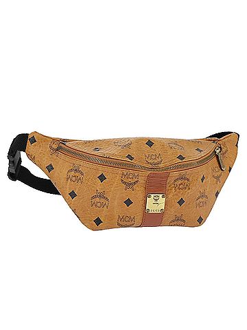 MCM Visetos Brown Canvas Shoulder Bag (view 1)