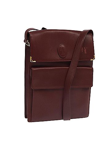 Cartier Must De  Burgundy Leather Shoulder Bag (view 1)