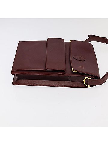 Cartier Must De  Burgundy Leather Shoulder Bag (view 2)