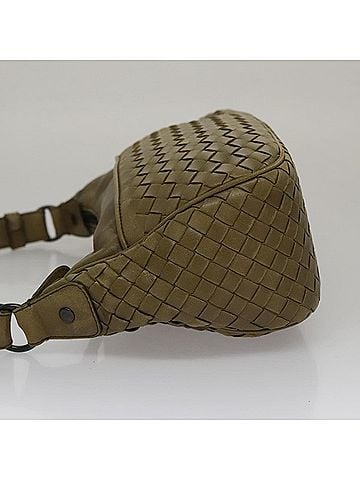 Bottega Veneta Intrecciato Khaki Leather Shoulder Bag (view 2)