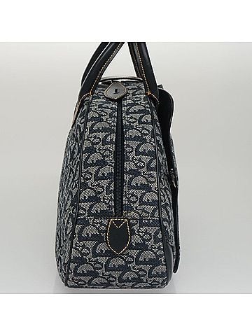 Dior Double Saddle Navy Canvas Handbag (view 2)