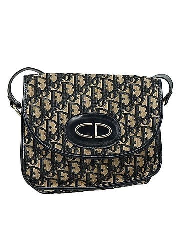 Dior Trotter Navy Canvas Shoulder Bag (view 1)