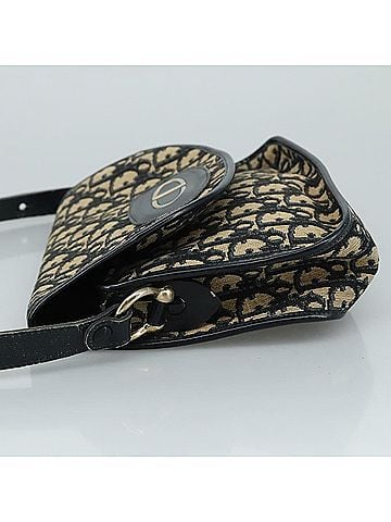 Dior Trotter Navy Canvas Shoulder Bag (view 2)