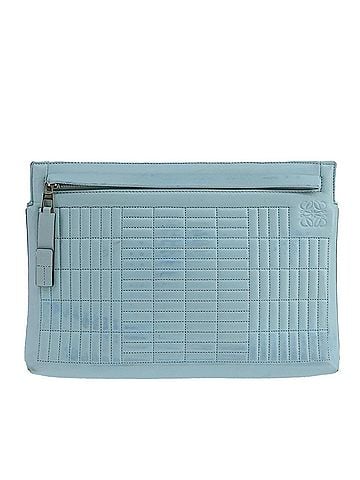 Loewe T Pouch Blue Leather Clutch Bag (view 1)