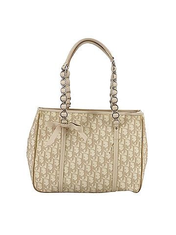 Dior Romantique Beige Canvas Shoulder Bag (view 1)