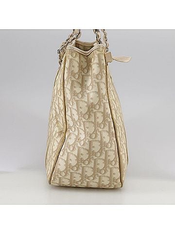 Dior Romantique Beige Canvas Shoulder Bag (view 2)