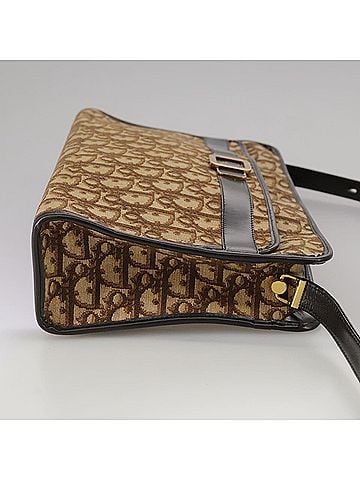 Dior Trotter Canvas Shoulder Bag Gold Canvas Shoulder Bag (view 2)