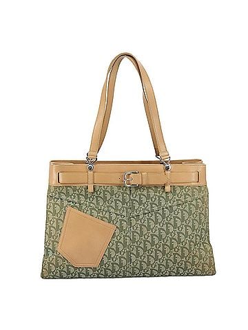 Dior Trotter Khaki Canvas Tote Bag (view 1)