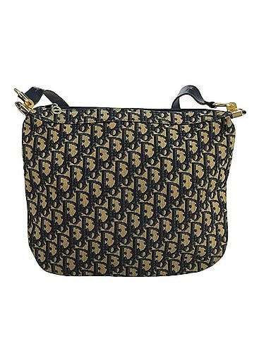 Dior Trotter Navy Canvas Shoulder Bag (view 1)