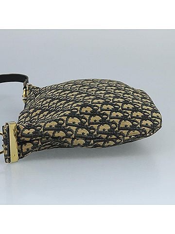 Dior Trotter Navy Canvas Shoulder Bag (view 2)