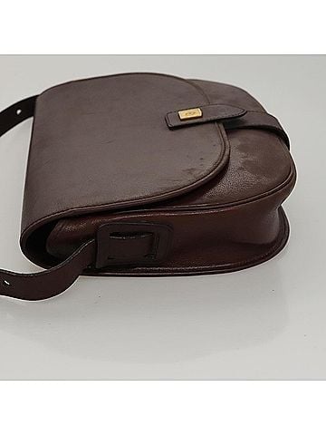 Dior Burgundy Leather Shoulder Bag (view 2)