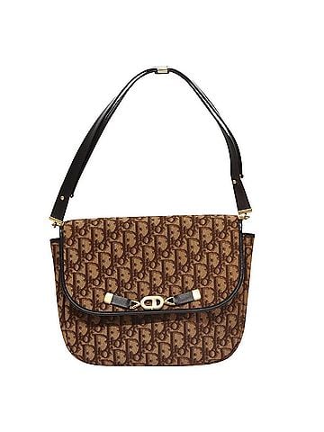 Dior Trotter Brown Canvas Shoulder Bag (view 1)