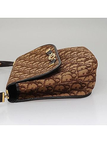 Dior Trotter Brown Canvas Shoulder Bag (view 2)