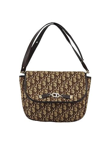 Dior Trotter Brown Canvas Shoulder Bag (view 1)