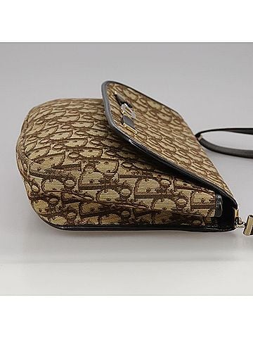Dior Trotter Brown Canvas Shoulder Bag (view 2)
