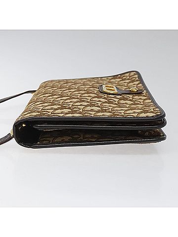 Dior Trotteur Brown Canvas Shoulder Bag (view 2)