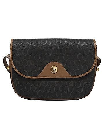 Dior Honeycomb Black Canvas Shoulder Bag (view 1)