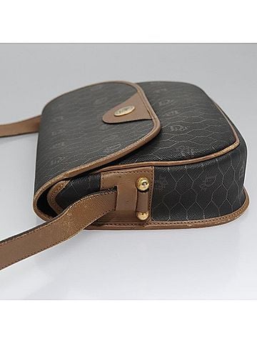 Dior Honeycomb Black Canvas Shoulder Bag (view 2)