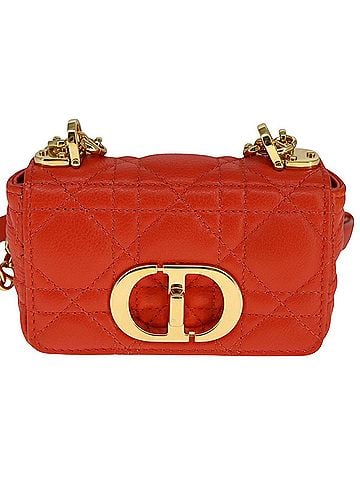 Dior Orange Leather Shoulder Bag (view 1)