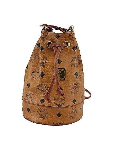 MCM Visetos Brown Canvas Shoulder Bag (view 1)