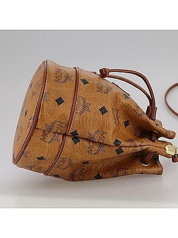 MCM Visetos Brown Canvas Shoulder Bag (view 2)