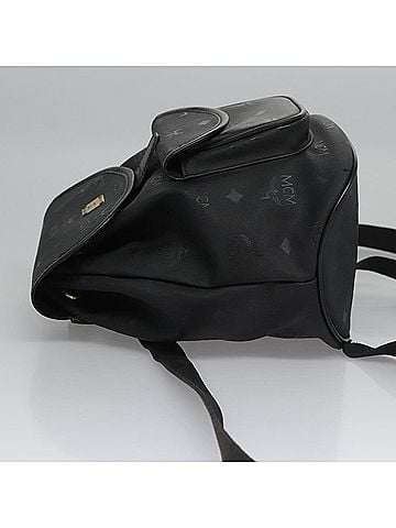 MCM Visetos Black Canvas Backpack Bag (view 2)