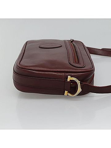 Cartier Must Line Burgundy Leather Shoulder Bag (view 2)
