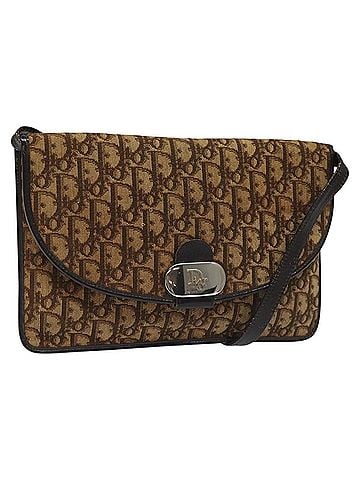 Dior Trotter Brown Canvas Shoulder Bag (view 1)