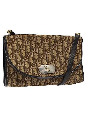 Dior Trotter Brown Canvas Shoulder Bag (view 1)