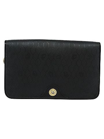 Dior Honeycomb Black Canvas Shoulder Bag (view 1)