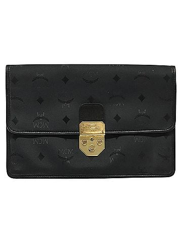 MCM Visetos Black Canvas Clutch Bag (view 1)