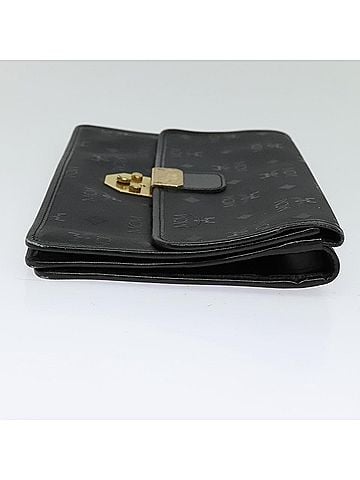 MCM Visetos Black Canvas Clutch Bag (view 2)