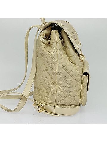 MCM Stark Beige Leather Backpack Bag (view 2)